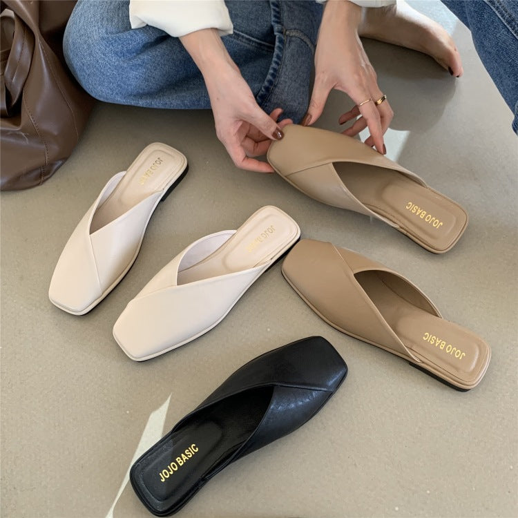 Korean Style Women Half Covered Slippers