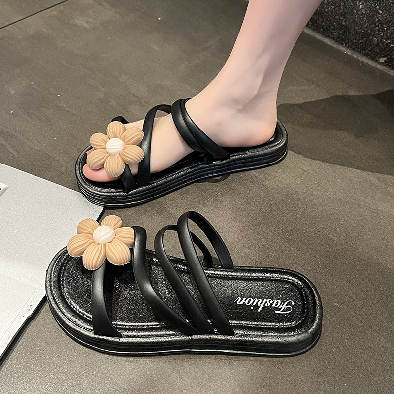 Japanese Style Flower Slippers