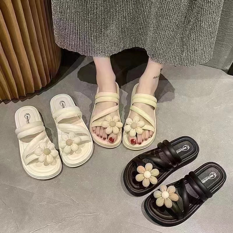 Japanese Style Flower Slippers