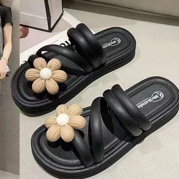 Japanese Style Flower Slippers